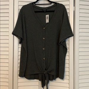NWT Torrid Waffle Knit Tie-Front Top